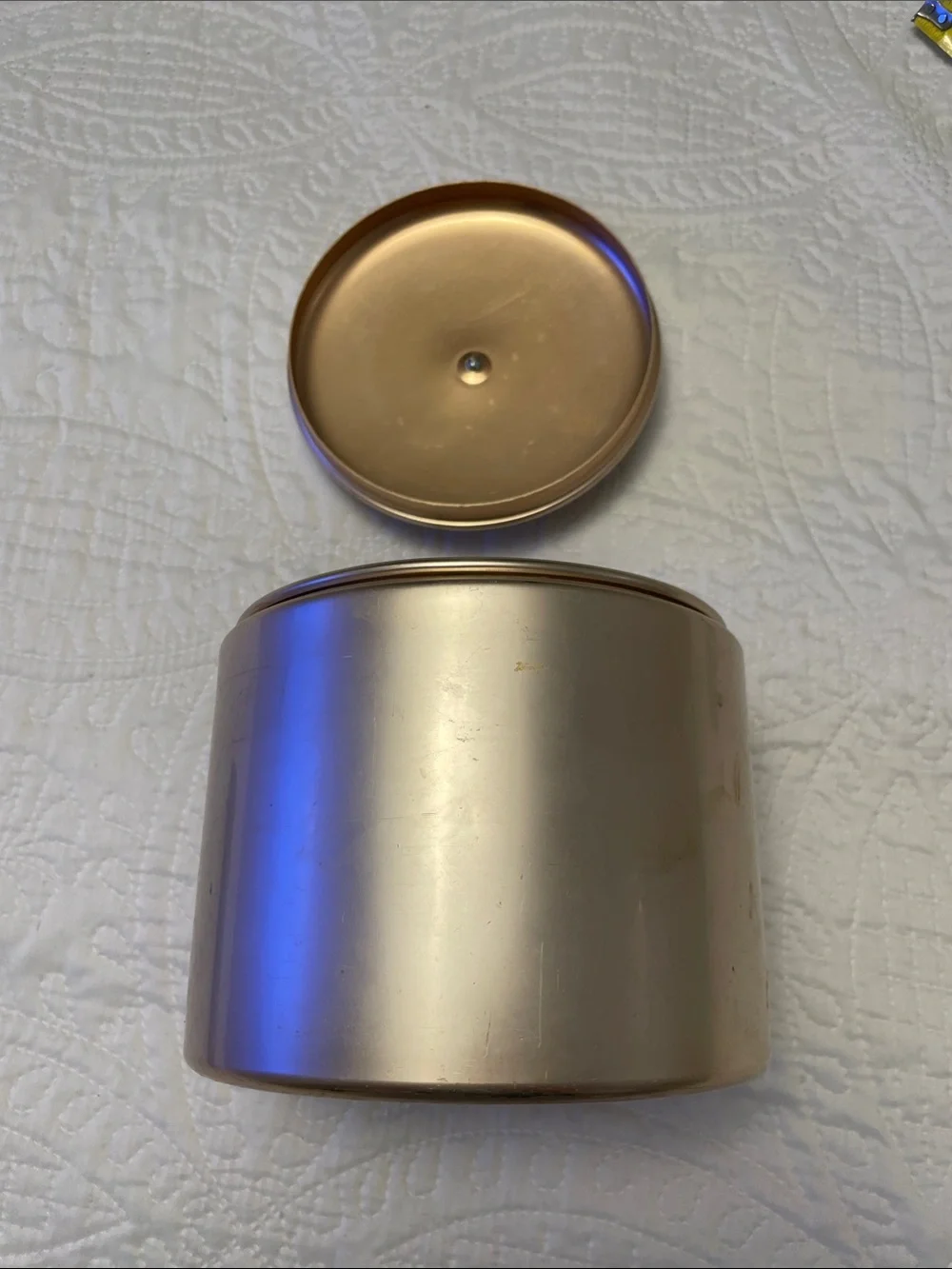 MCM Vintage MIRRO Rose Copper Aluminum 3 Quart Canister with Wood Knob